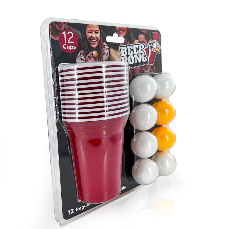 Wholesale Customized Logo Reusable 16 Oz Plastic Disposable PP Cups Custom 8 Beer pong Balls Set Beer Pong Party Cups Red Cup