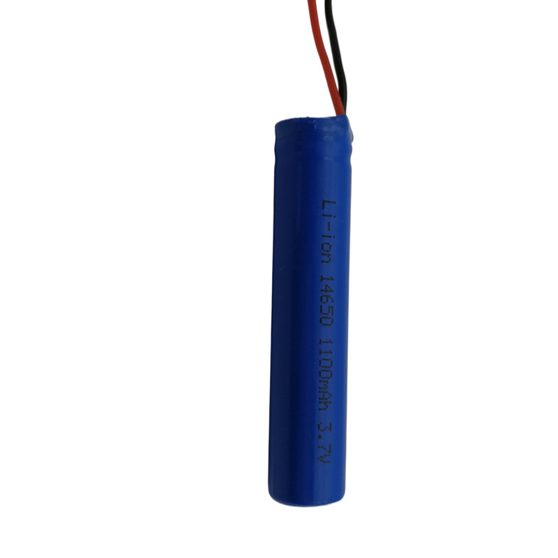 3.7V Cylindrical lithium <a href='/battery/'>battery</a> product model 14650，1100mAh