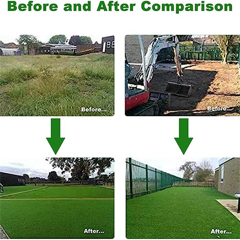 Quick-drain waterless plastic lawn with sunscreen