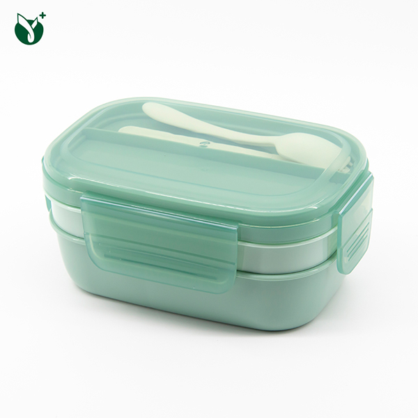 Double Layers <a href='/lunch-box/'>Lunch Box</a> With Spoon