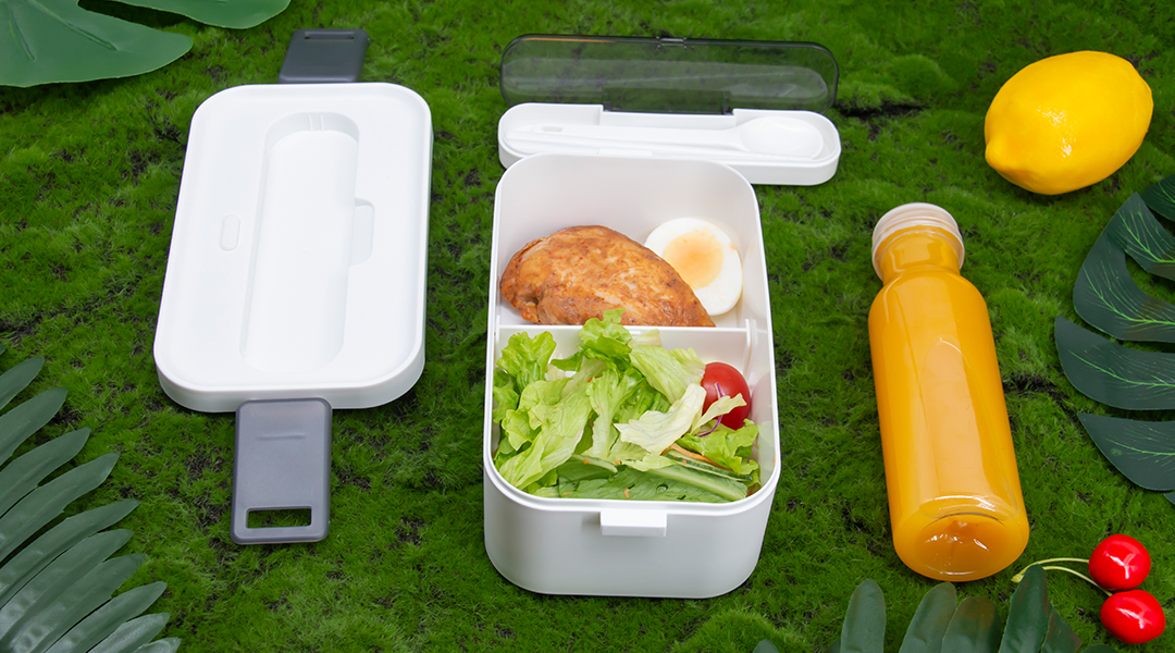 Popular Double Layer Lunch Box with Tableware