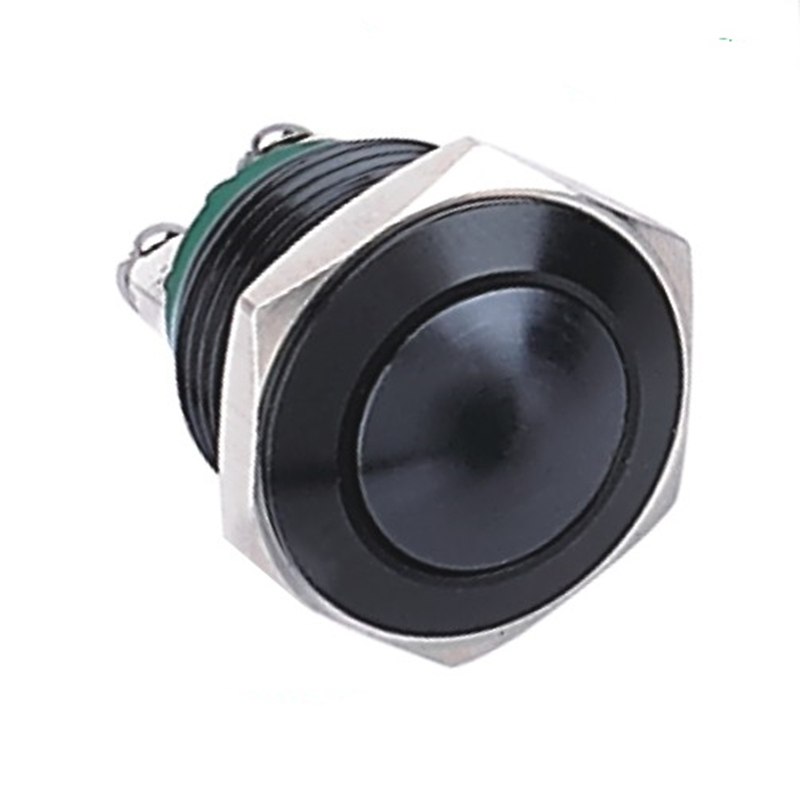 ELEWIND 16MM Black metal Aluminum anodized push button Momentary 1NO (PM161H-10/A) (PM161F-10/J/A) (PM161B-10/A)