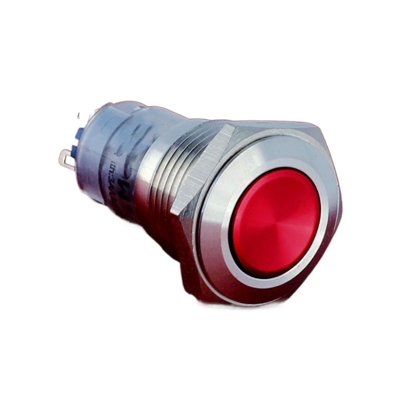 16mm <a href='/1no1nc/'>1NO1NC</a> or 2NO2NC Pin terminal Stainless steel  colorful head momentary latching push button switch(PM162F-11/R/S)