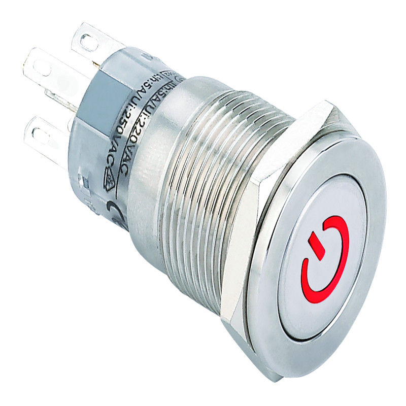 (Hot !) Power symbol metal push button switch(16mm,PM162F-11DT/B/12V/S , PM162F-11ZDT/B/12V/S CE,ROHS)