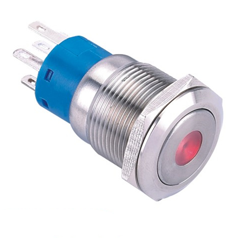 ELEWIND 19mm stainless steel Pin terminal push button light switch ( PM192F-22D/O/12V/S ,PM192F-11ZD/B/12V/S )