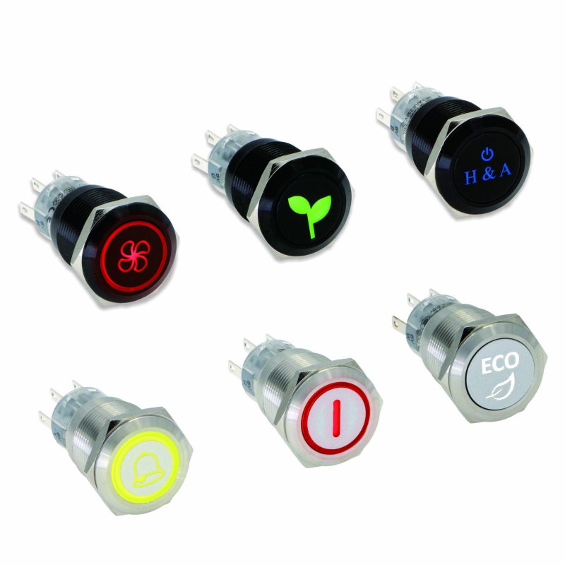 ELEWIND 19mm 22mm Illuminated Symbol customize symbol Push <a href='/button-switch/'>Button Switch</a>(Any symbol you can choose)