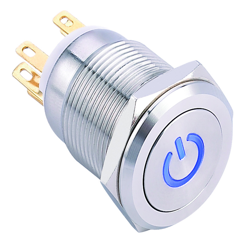 ELEWIND 19mm stainless steel singal pole Button switch with light ( PM193F-11DT/B/12V/S , PM193F-11ZDT/B/12V/S)