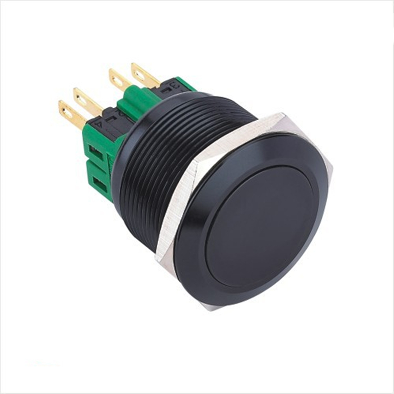 ELEWIND 25mm Black alluminum Momentary or Latching <a href='/1no1nc/'>1NO1NC</a> or 2NO2NC Pin terminal push button switch(PM251F-11/A)