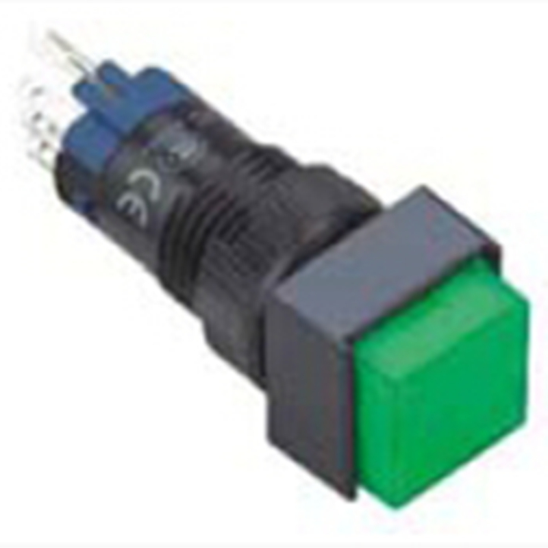 ELEWIND 12mm Plastic momentary or Latching 5 PIN terminal square illuminated Latching push button switch (PB121F-11Z/G/12V)