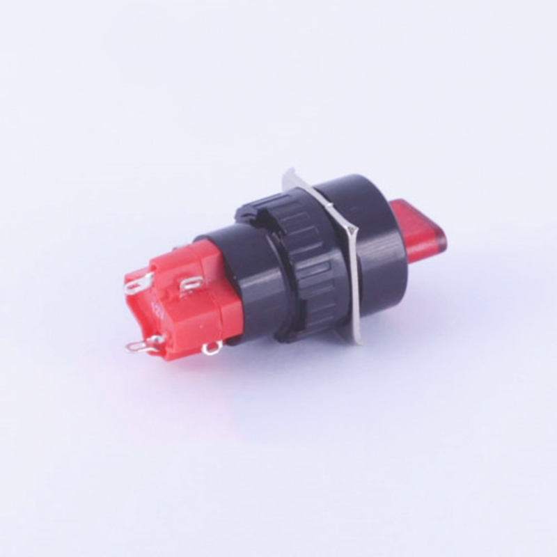 ELEWIND 16mm Plastic 6 PIN terminal Selector switch <a href='/2-position-maintain/'>2 position maintain</a> with led light ( PB162Y-11XD/21/R/12V )