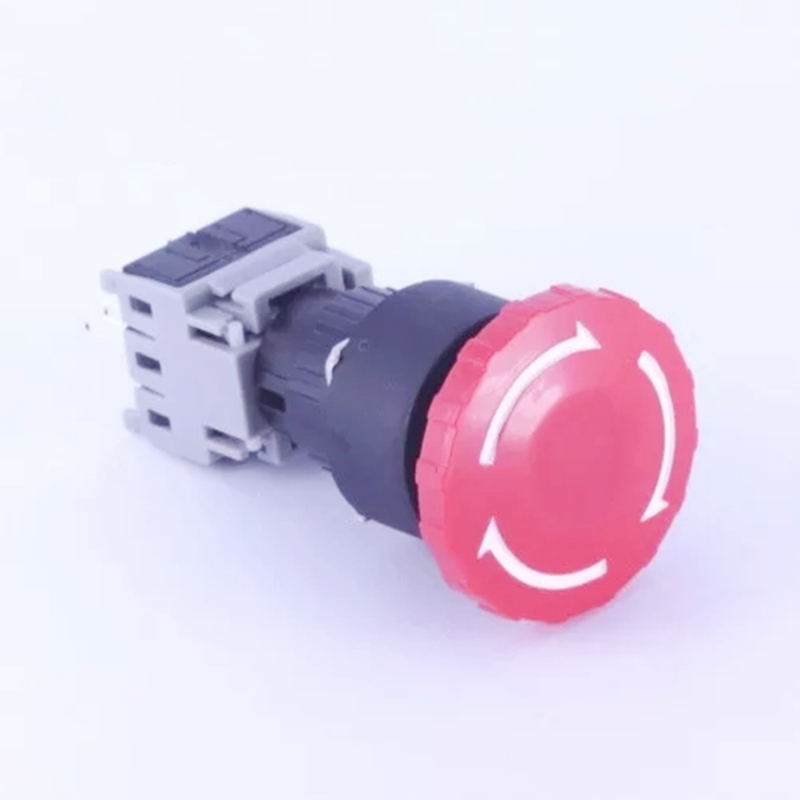 ELEWIND 16mm Plastic 4 PIN terminal Red Yellow emergency stop push button switch ( PB163-11TSA )