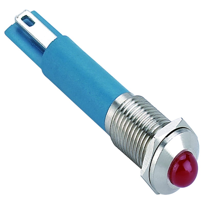 8mm 10mm domed head metal Black brass or Stainless steel or  nickel plated brass   IP67 LED Indicator Light(PM10B-D/R/12-24V/S)