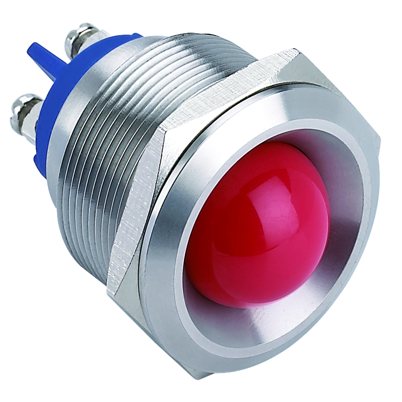 25mm domed head metal Black brass Stainless steel nickel plated brass IP67 LED Indicator Light pilot signal lamp (PM25B-D)