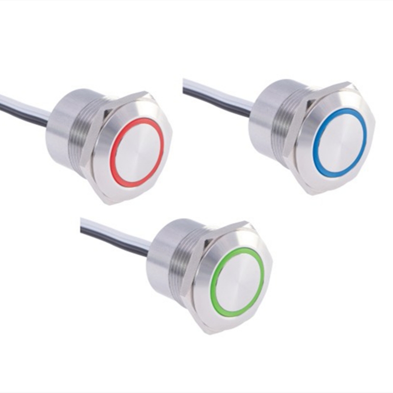 ELEWIND 19mm Super Short Length Body Wiring Leads Push Button(Body length under 20mm)