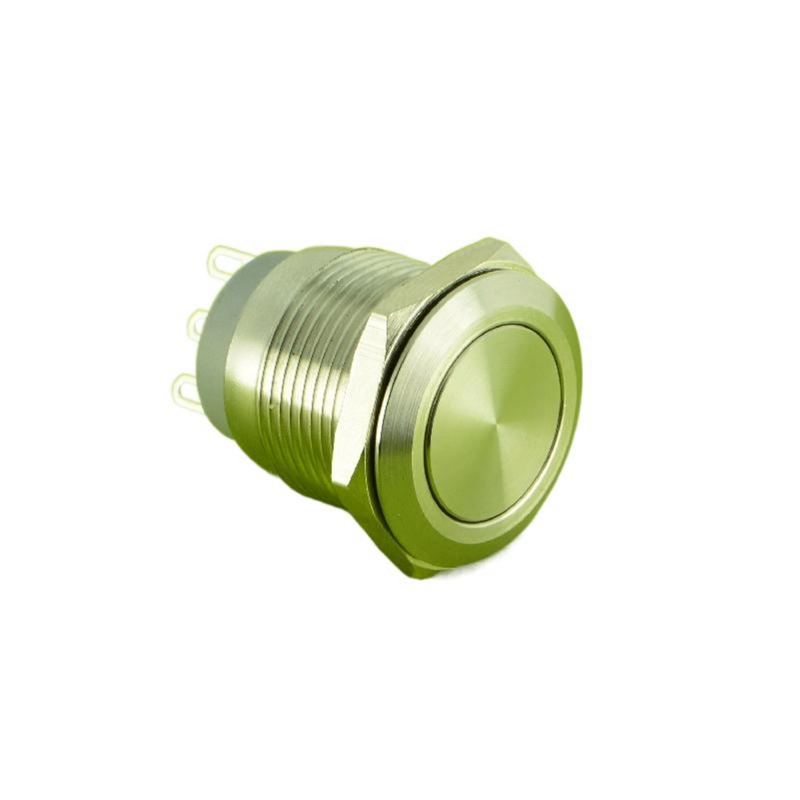 ELEWIND 19mm Stainless Steel 3 Pin terminal Flat head Micro Travel Push <a href='/button-switch/'>Button Switch</a> ( PM19-11W/S )