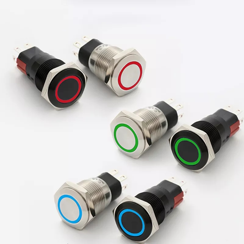 ELEWIND 16mm Latching or momentary type RGB led color three color light <a href='/1no1nc/'>1NO1NC</a>(PM162F-11ZE/J/RGB/12V/A 4pins for led)