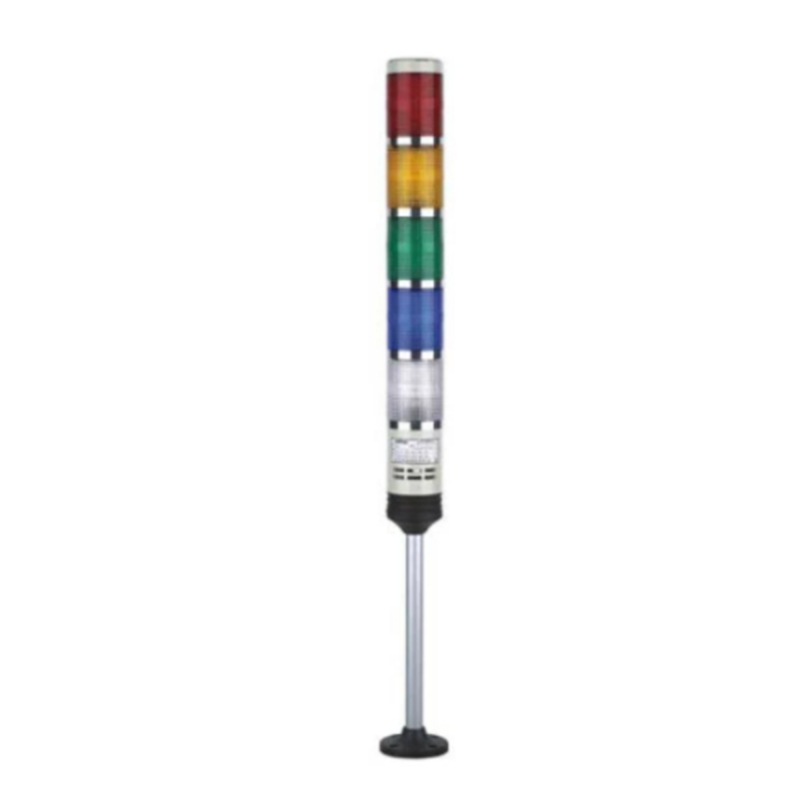 ELEWIND 56mm signal tower <a href='/continuous-light/'>continuous light</a> and sound with buzzer of 5 layer(YWJD-56L/DZ/5/RYGBW/24V)