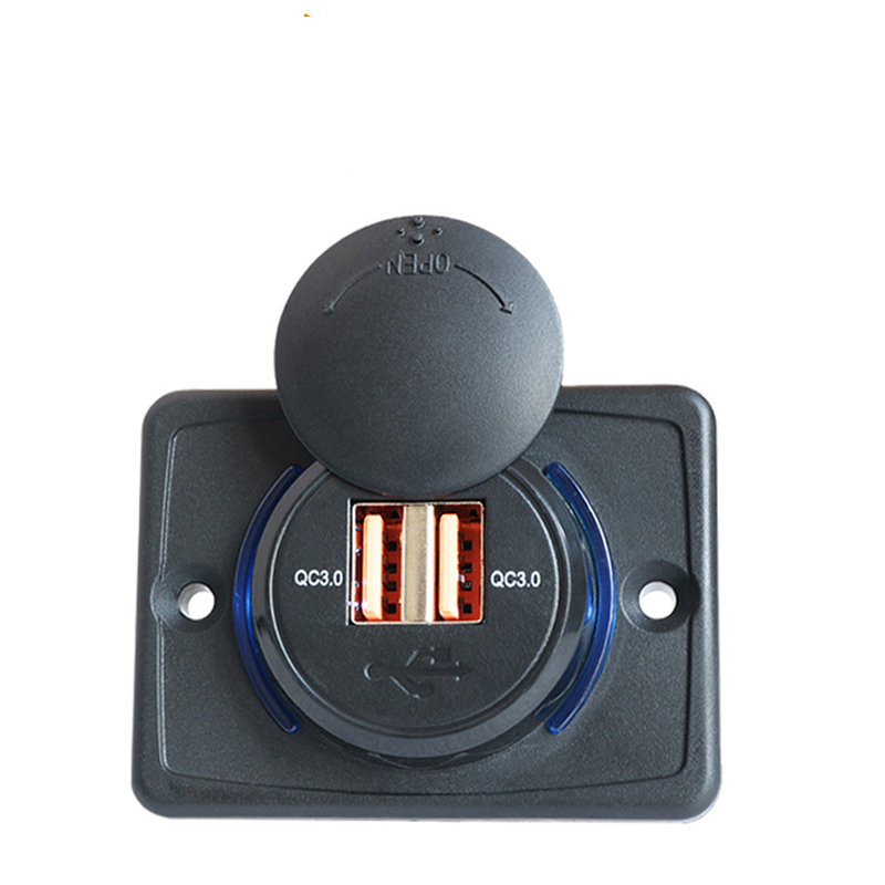 ELEWIND plastic ABS double QC 3.0 USB with light USE for car bus Massage chair to charge mobile phone IPAD