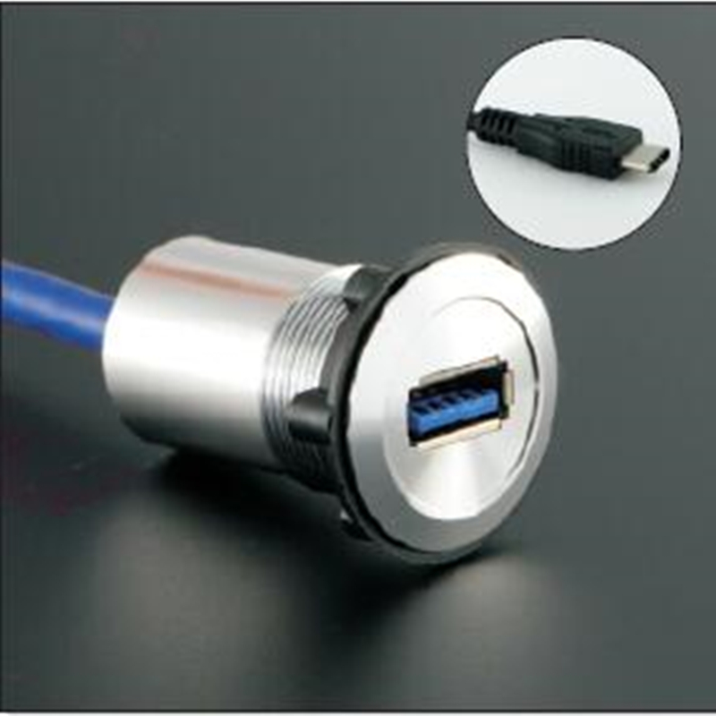 22mm USB-C TYPE socket/connector/USB3.0 Female A to Male USB-C  with 60cm cable(silver cap)