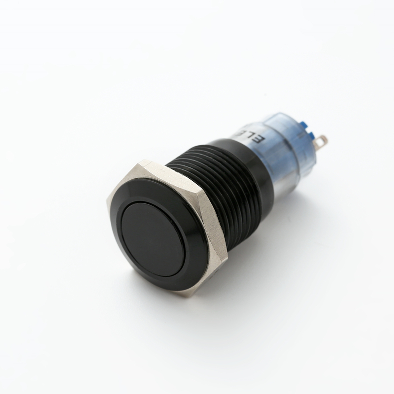 16mm Latching or Momentary Black Aluminium push button switch (PM162F-11Z/A, PM162H-11/A CE,ROHS)