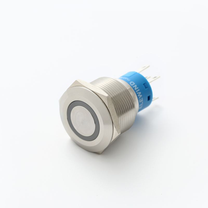 ELEWIND 22mm stainless steel Ring illuminated Momentary Latching (<a href='/1no1nc/'>1NO1NC</a>) push button(PM222F-11ZE/G/12V/S)