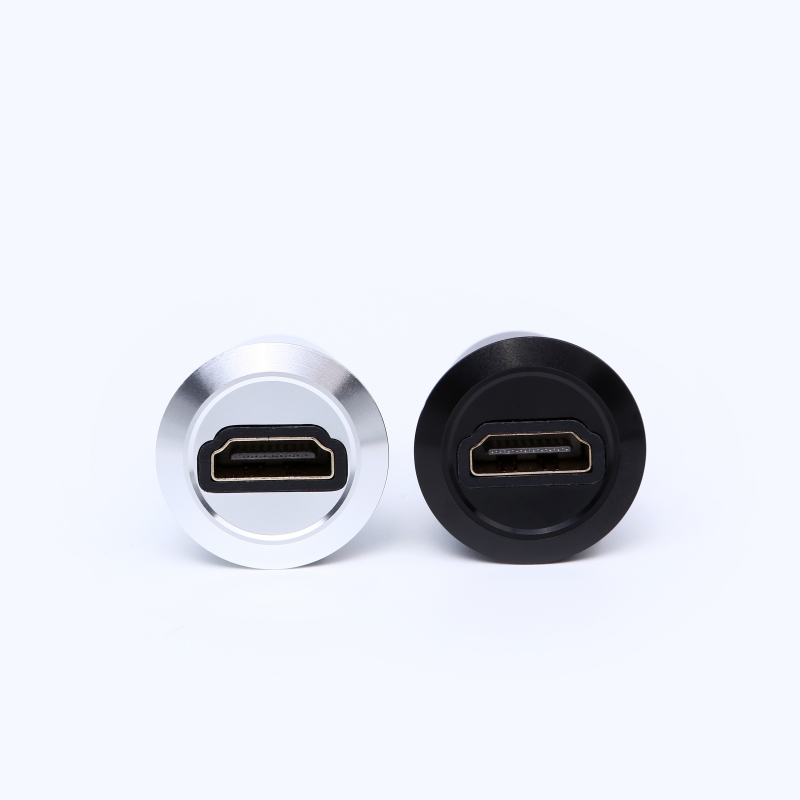 22mm mounting diameter metal Aluminium anodized USB connector socket USB2.0 HDMI Female to Female