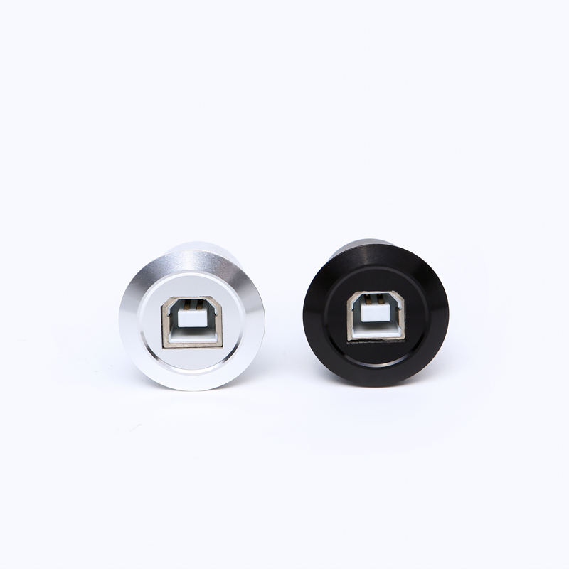 22mm mounting diameter metal Aluminium anodized USB connector Adapter socket  USB2.0 Female B to Female A