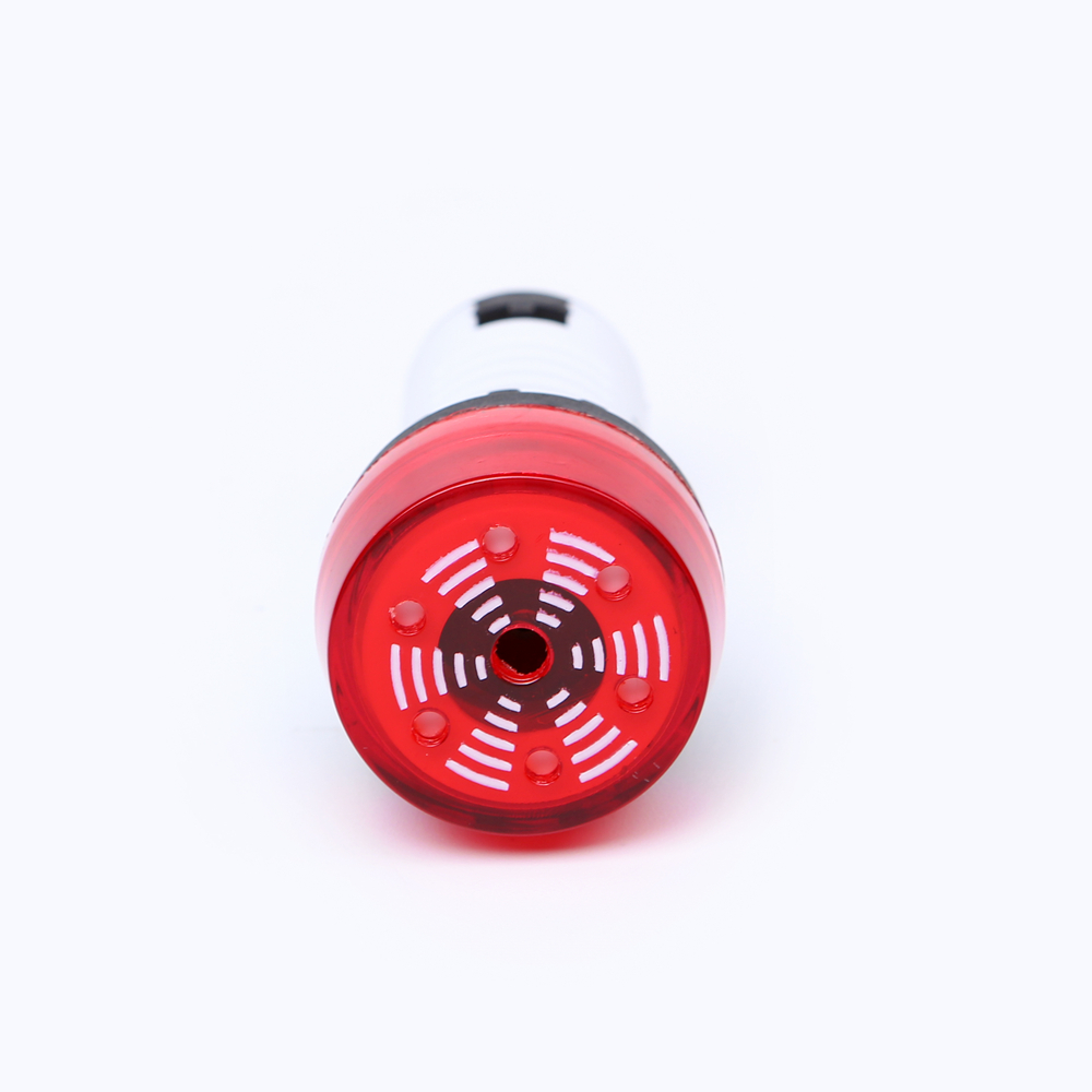 22mm plastic intermittent buzzer with flash LED light 12V 24V 110V 220V AD16-22SM