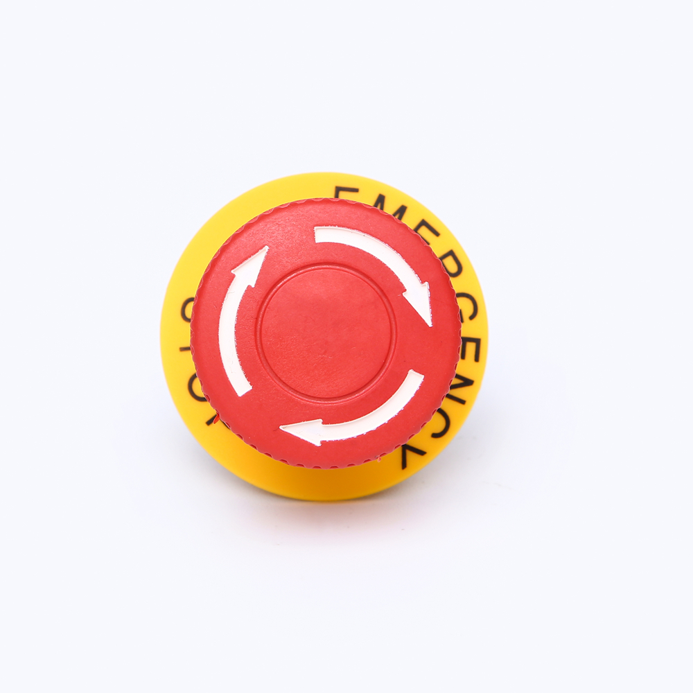 ELEWIND 22mm Plastic 3 PIN terminal Round head Red color emergency stop switch ( PB223WY-11TS/R/IP65 With warning circle )