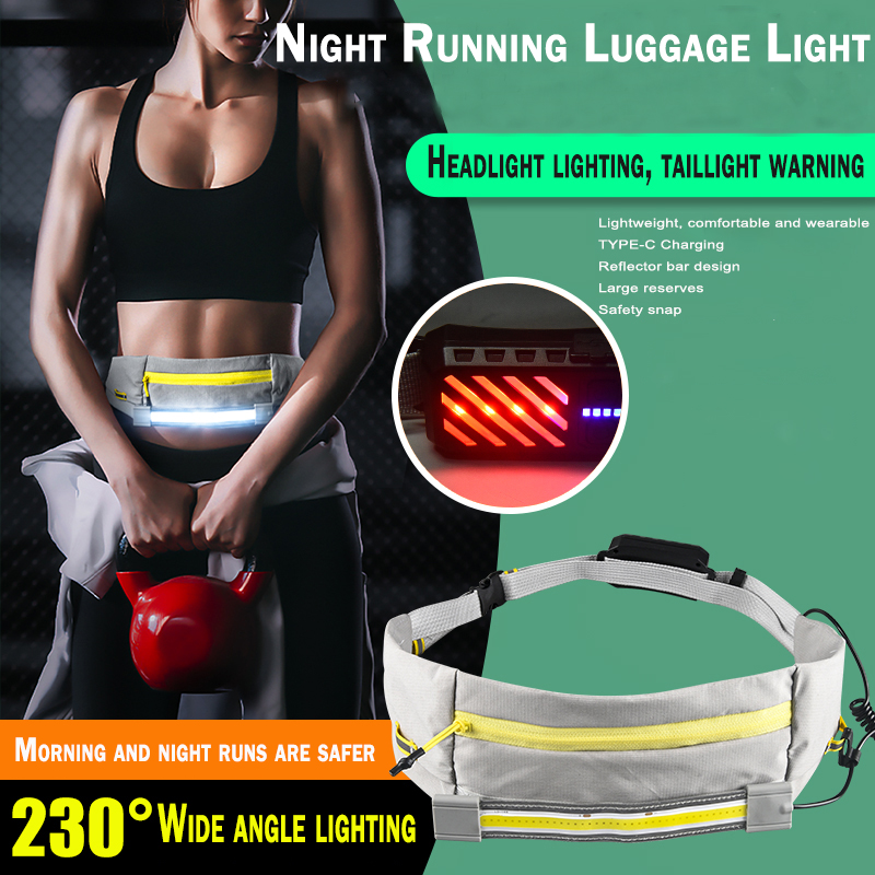 Lightweight waterproof USB reflective night running backpack light