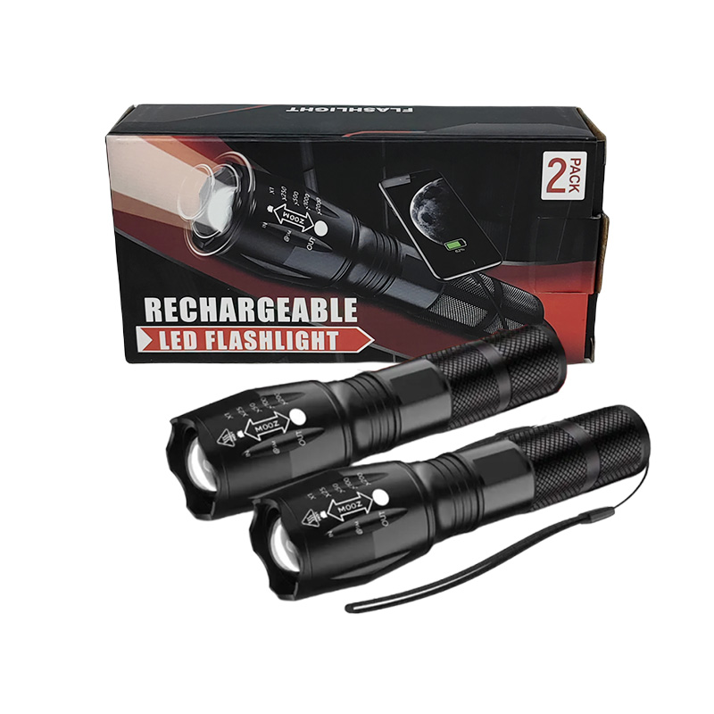 LED scalable tactical aluminum alloy flashligh zoom set flashlight