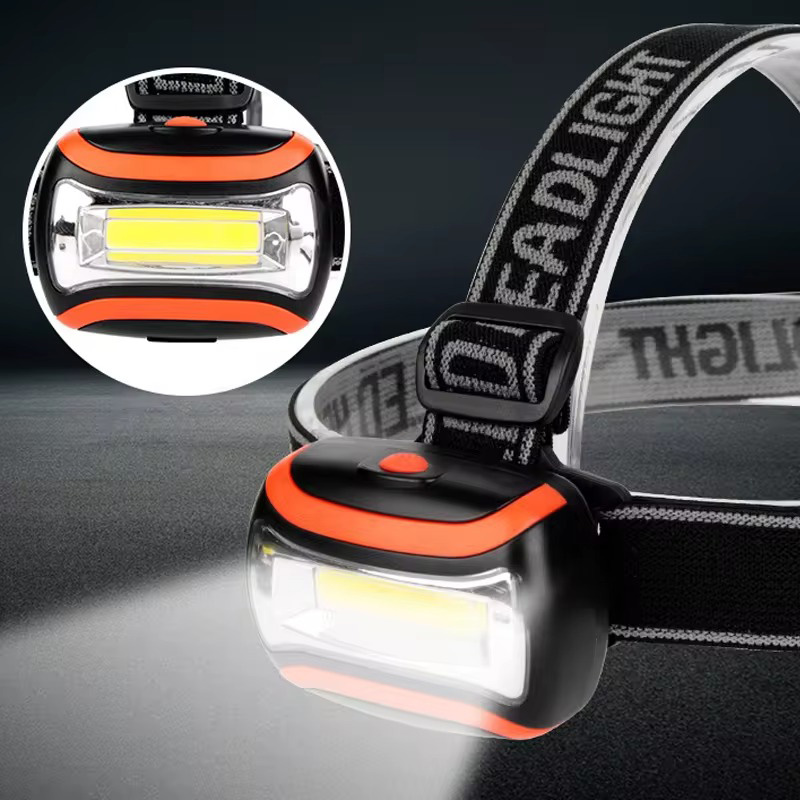 Mini 3W Cob Camping 3AAA Dry Battery Super Bright Sports Headlamps