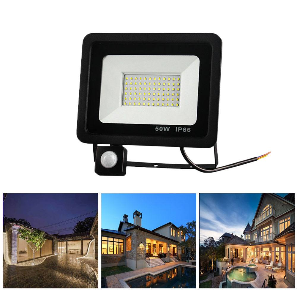 IP66 Waterproof Outdoor Slim Motion Sensor LED <a href='/flood-light/'>Flood Light</a> Spotlight Lamp Industrial 100W 50W 30W 20W 10W LED Floodlight