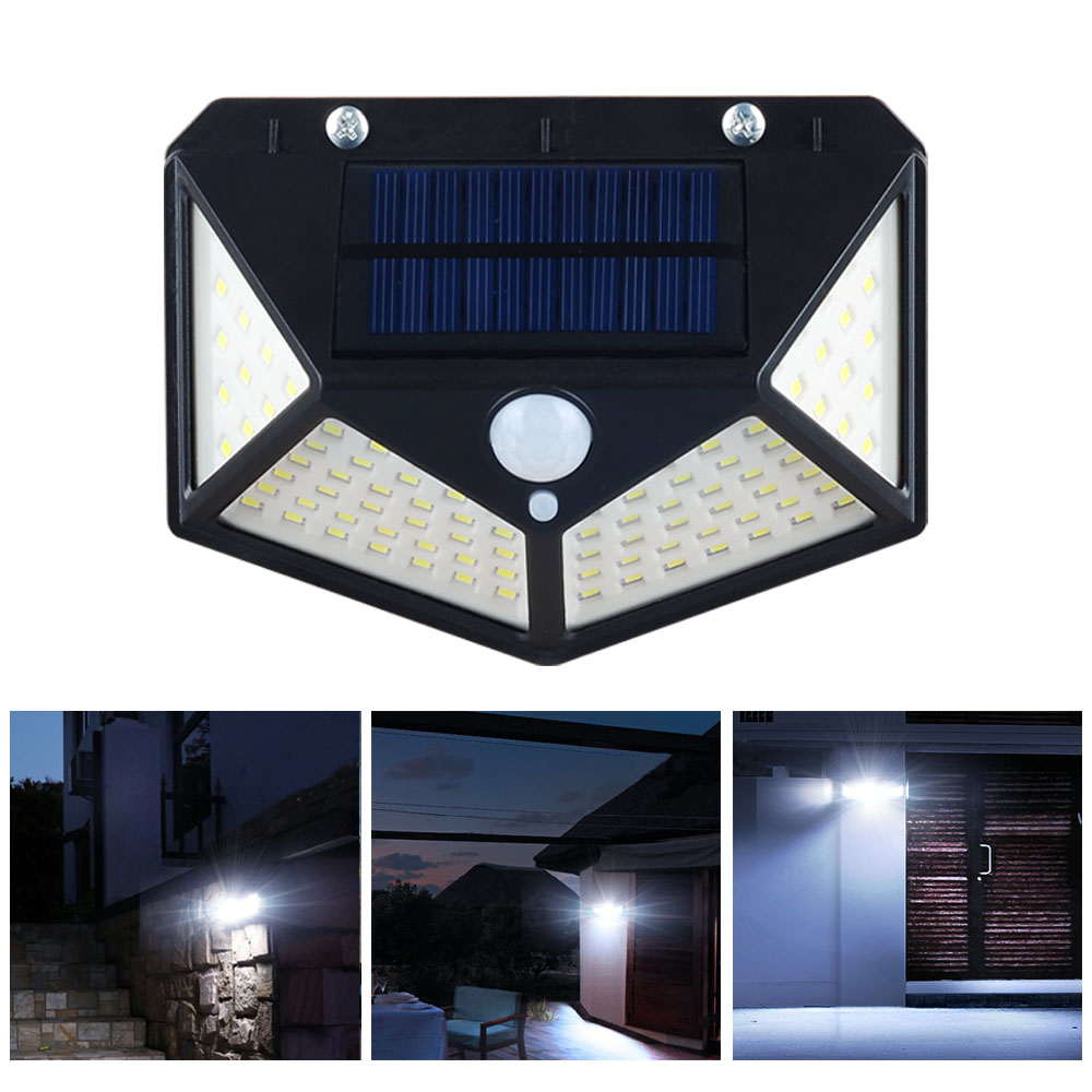 NEW 100pcsLED 1200mAh Body Sensor Light Control Dusk to Dawn Waterproof IP65 Outdoor Wall Mounted Solar LED Wall <a href='/lamp/'>Lamp</a> for Street